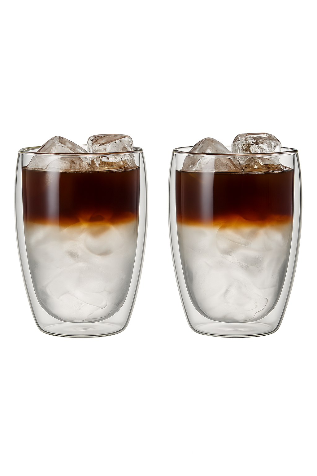 Tasses double paroi verre isolant artisanales café expresso (lot de 2)