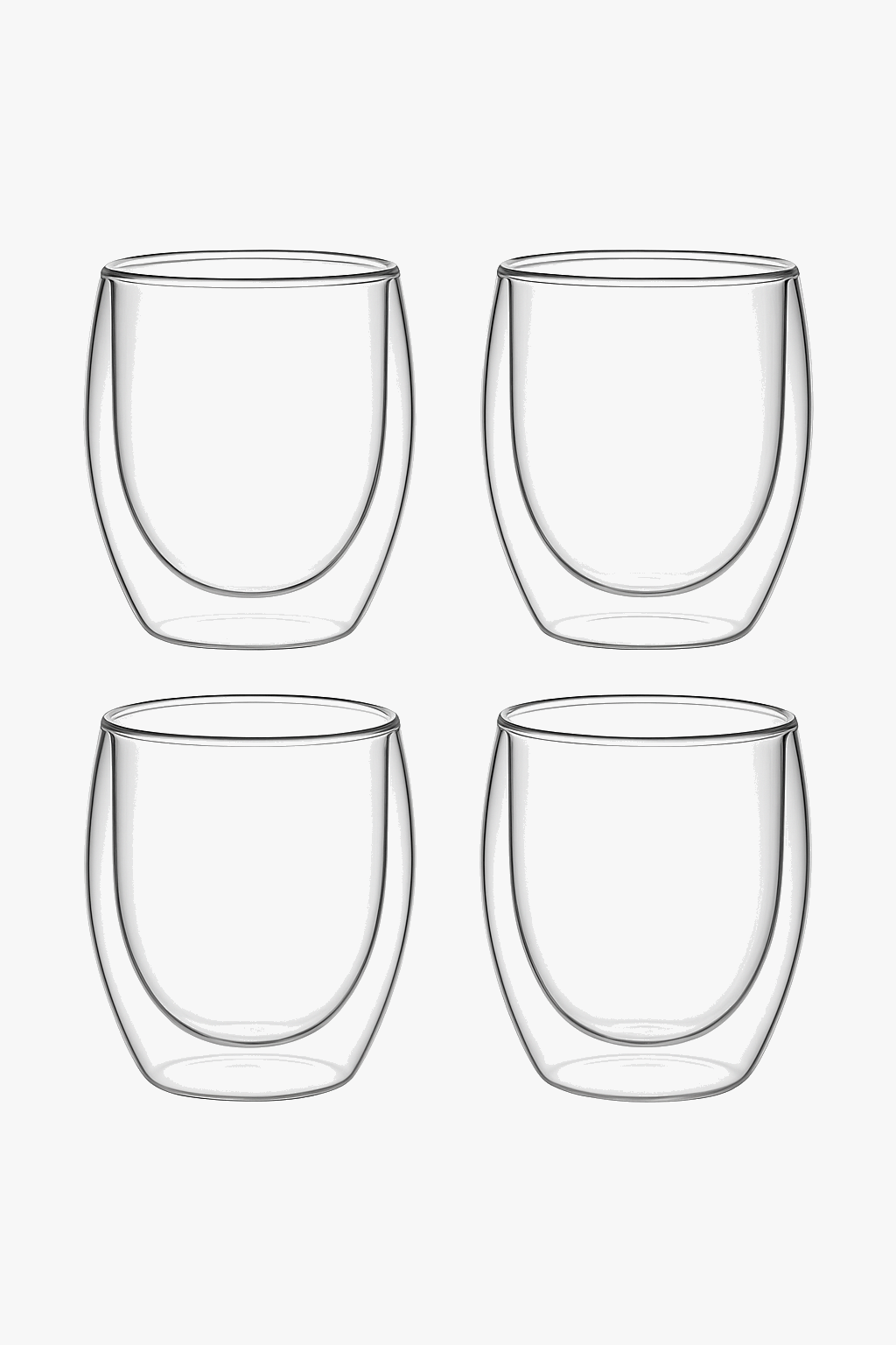 Tasses expresso double paroi verre 80ml ensemble isotherme (lot de 4)