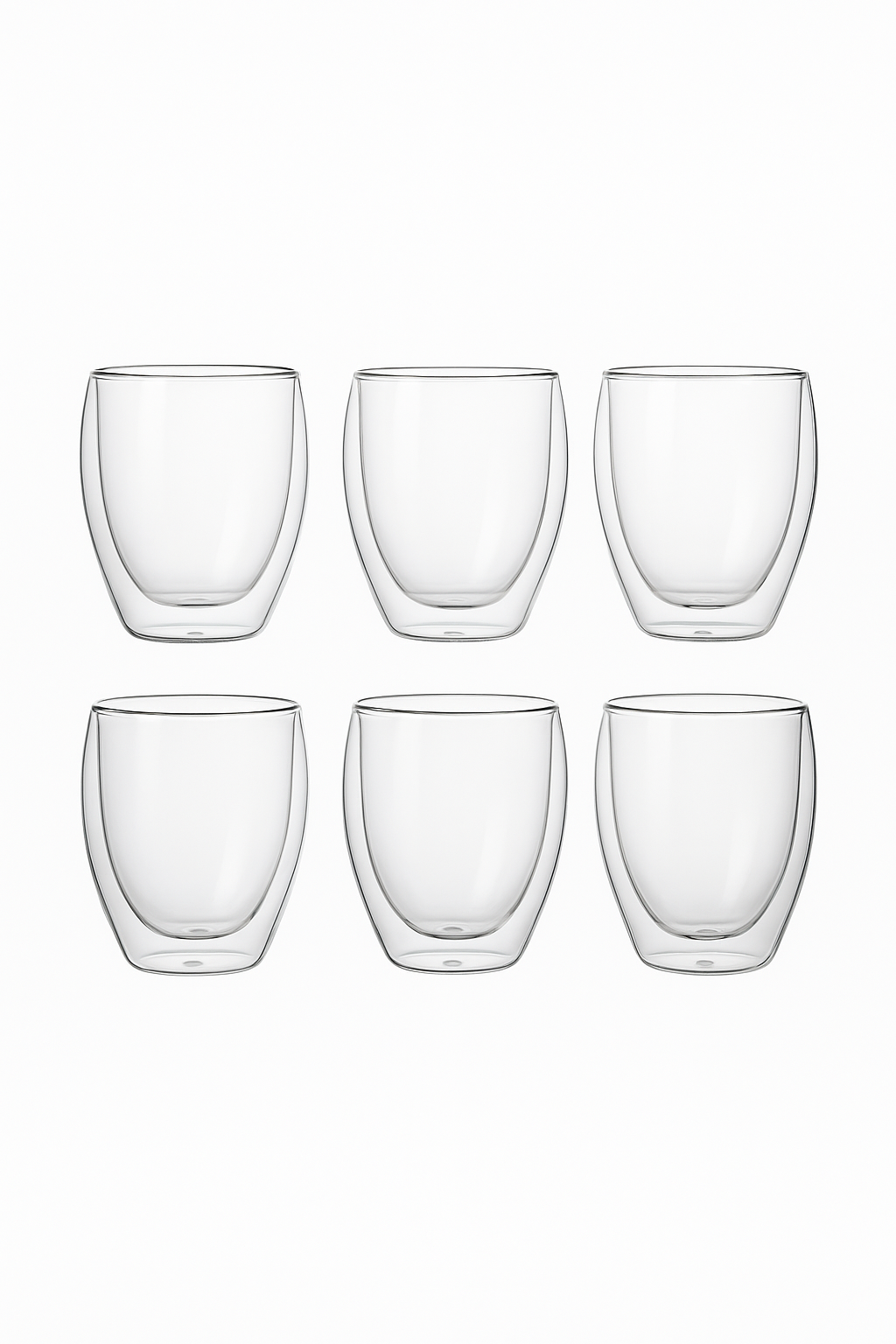 Tasses expresso verre double paroi isolante design moderne (lot de 6)