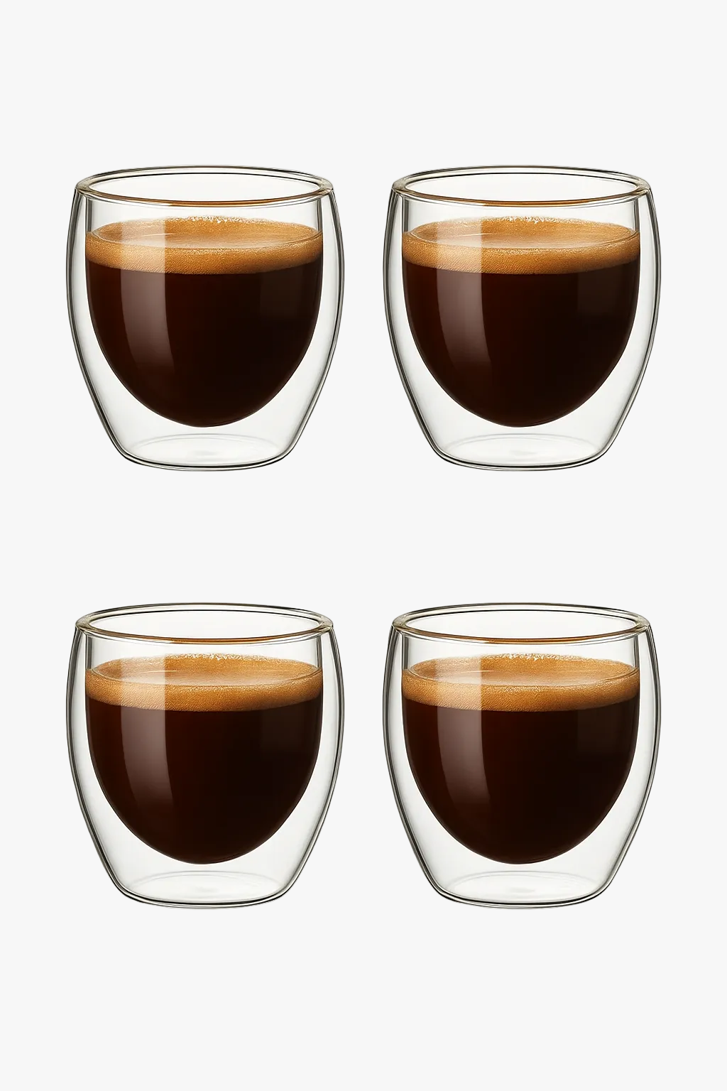 Tasses verre double paroi borosilicate isolant lot 4