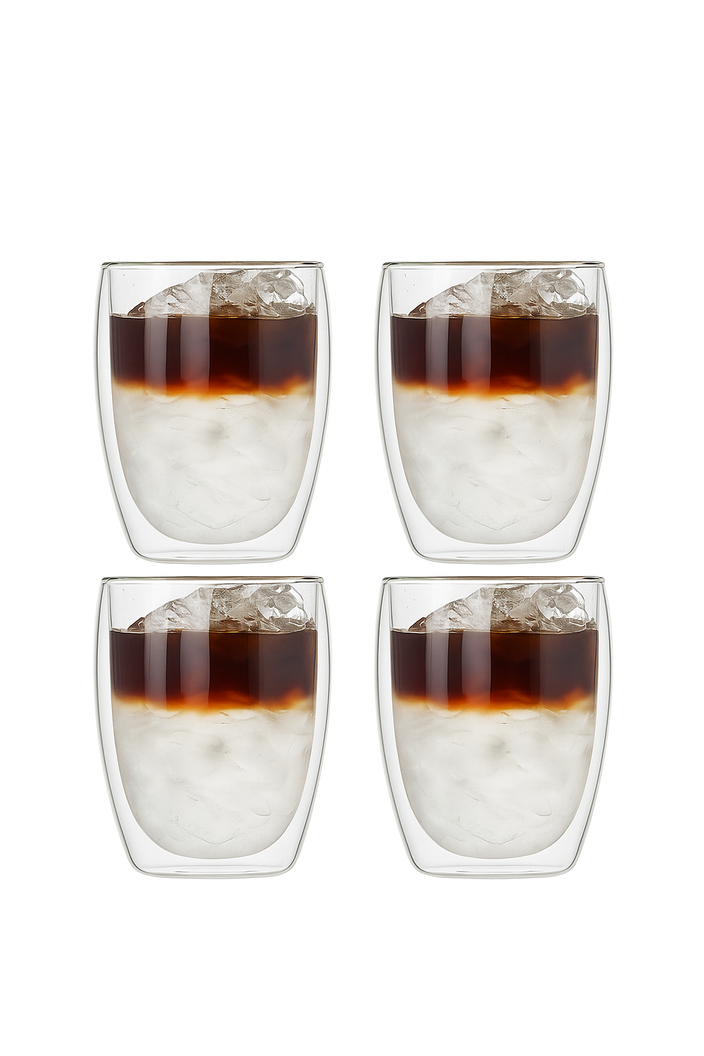 Tasses verre double paroi isolantes style moderne cafe (lot de 4)