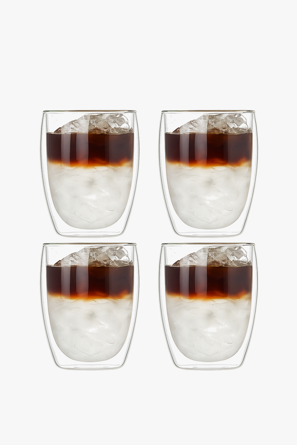 Tasses verre double paroi isolantes style moderne cafe (lot de 4)