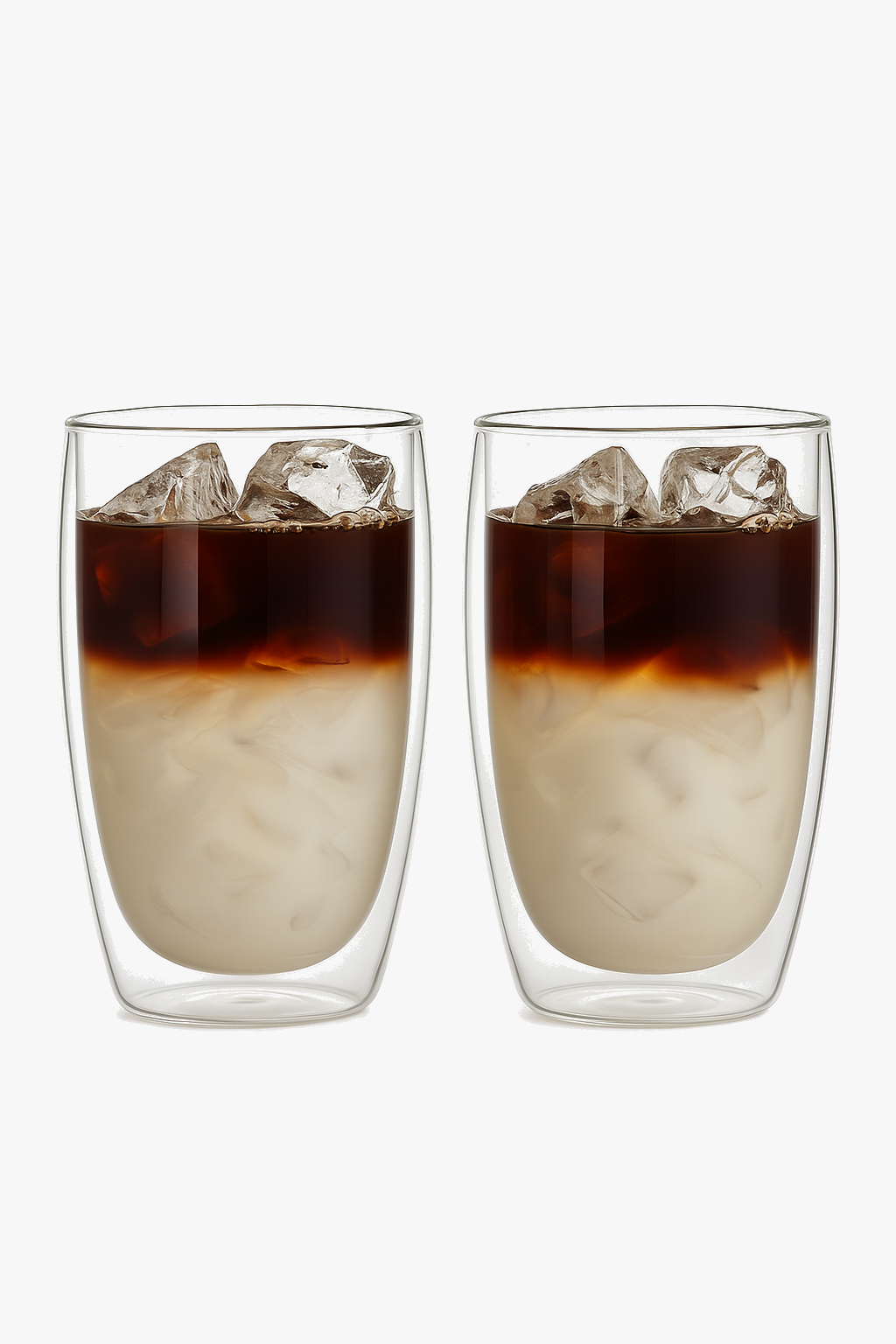 Tasses verre double paroi isothermes artisanales cafe 250-450ml (lot de 2)