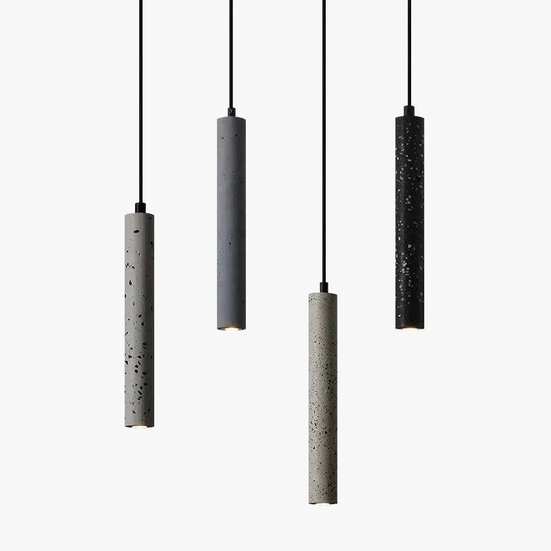 Suspension Terrazzo Bar Ciment Minimaliste Salle à manger Chambre Chevet Longue Bande Style Industriel Lampes À Tête Unique