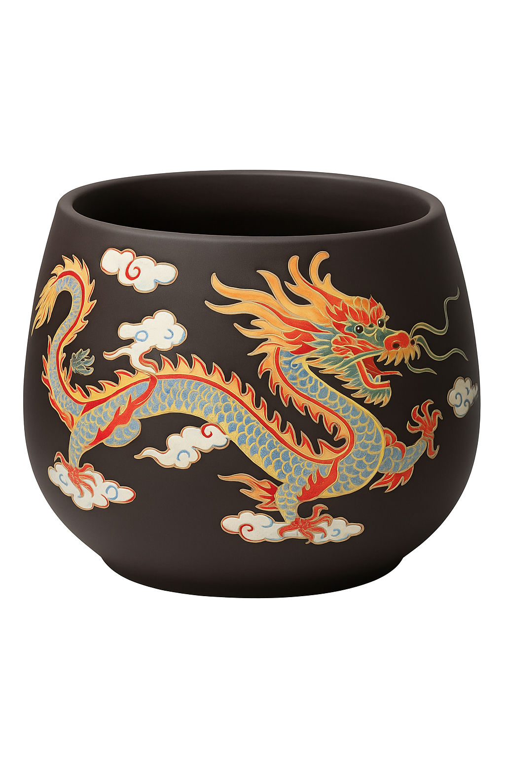 Théière argile dragons phénix style gongfu artisanal