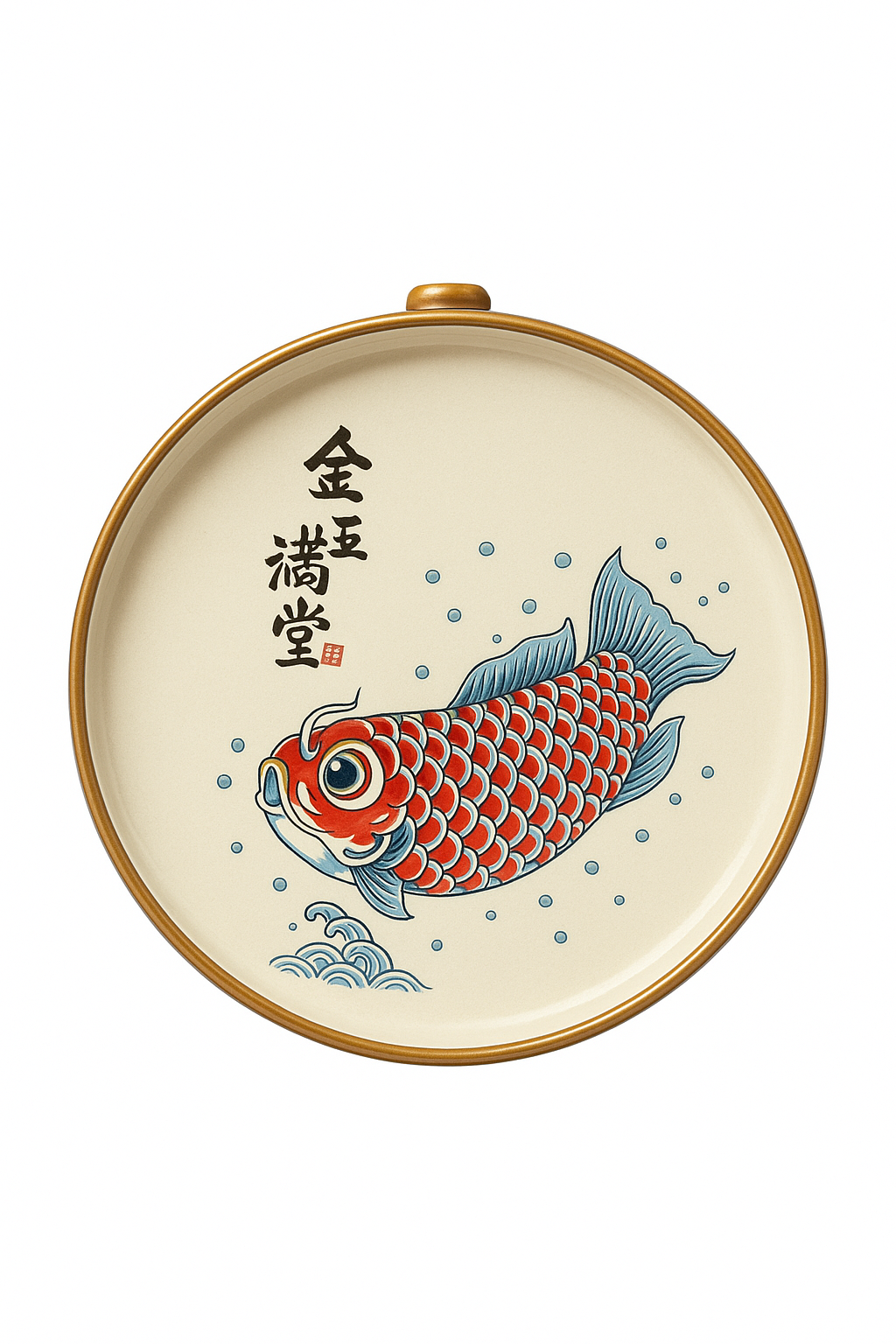 Assiette arowana rétro en céramique service kung fu