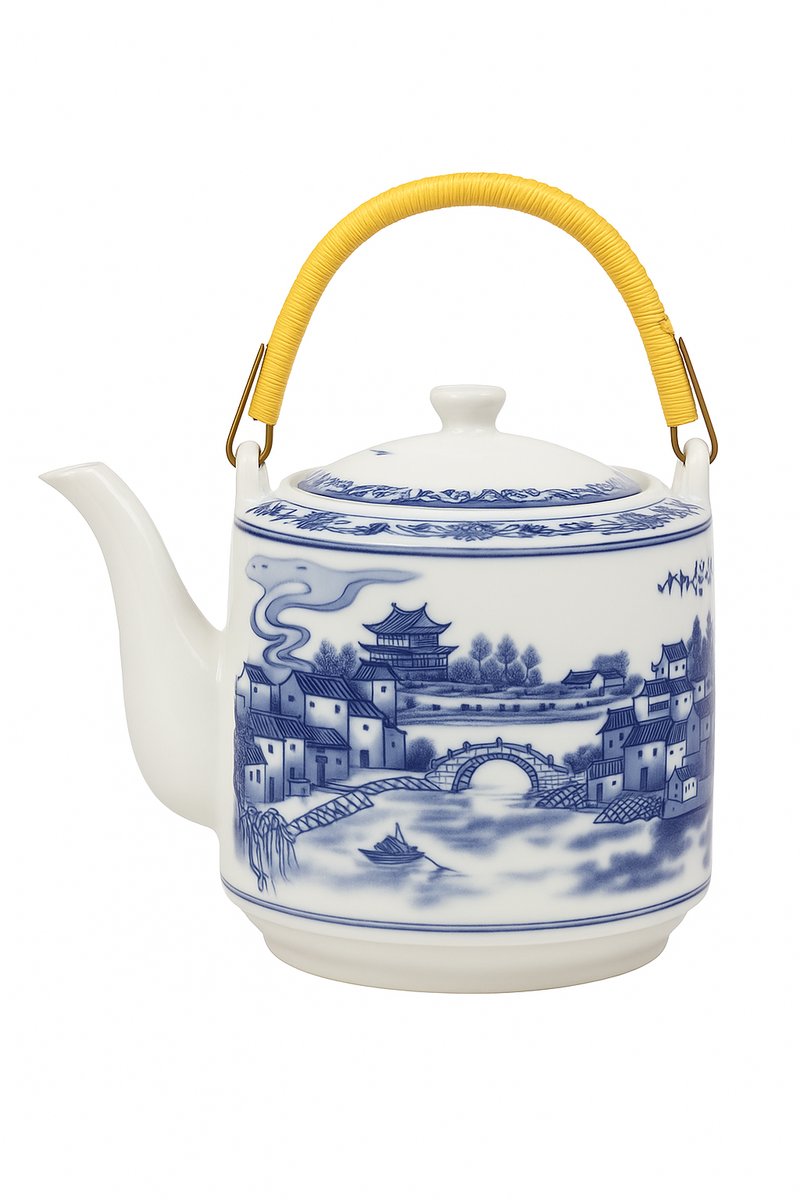 Théière céramique grande capacité style chinois motifs