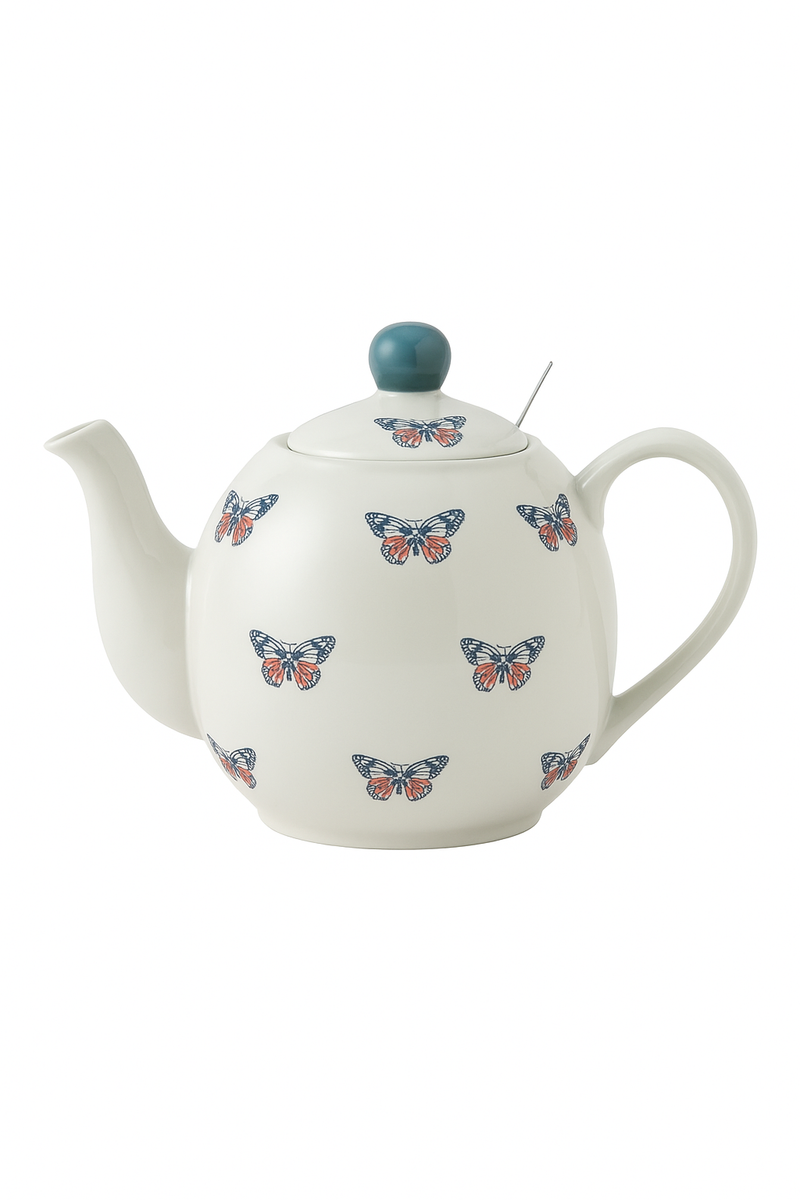 Théière céramique motif papillon animaux avec infuseur 500ml