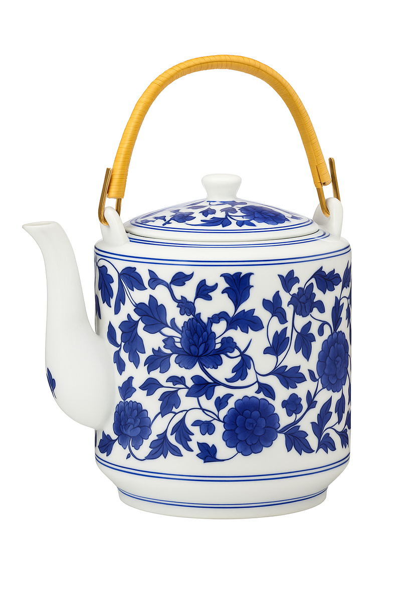 Théière céramique style chinois motifs traditionnels grande capacité