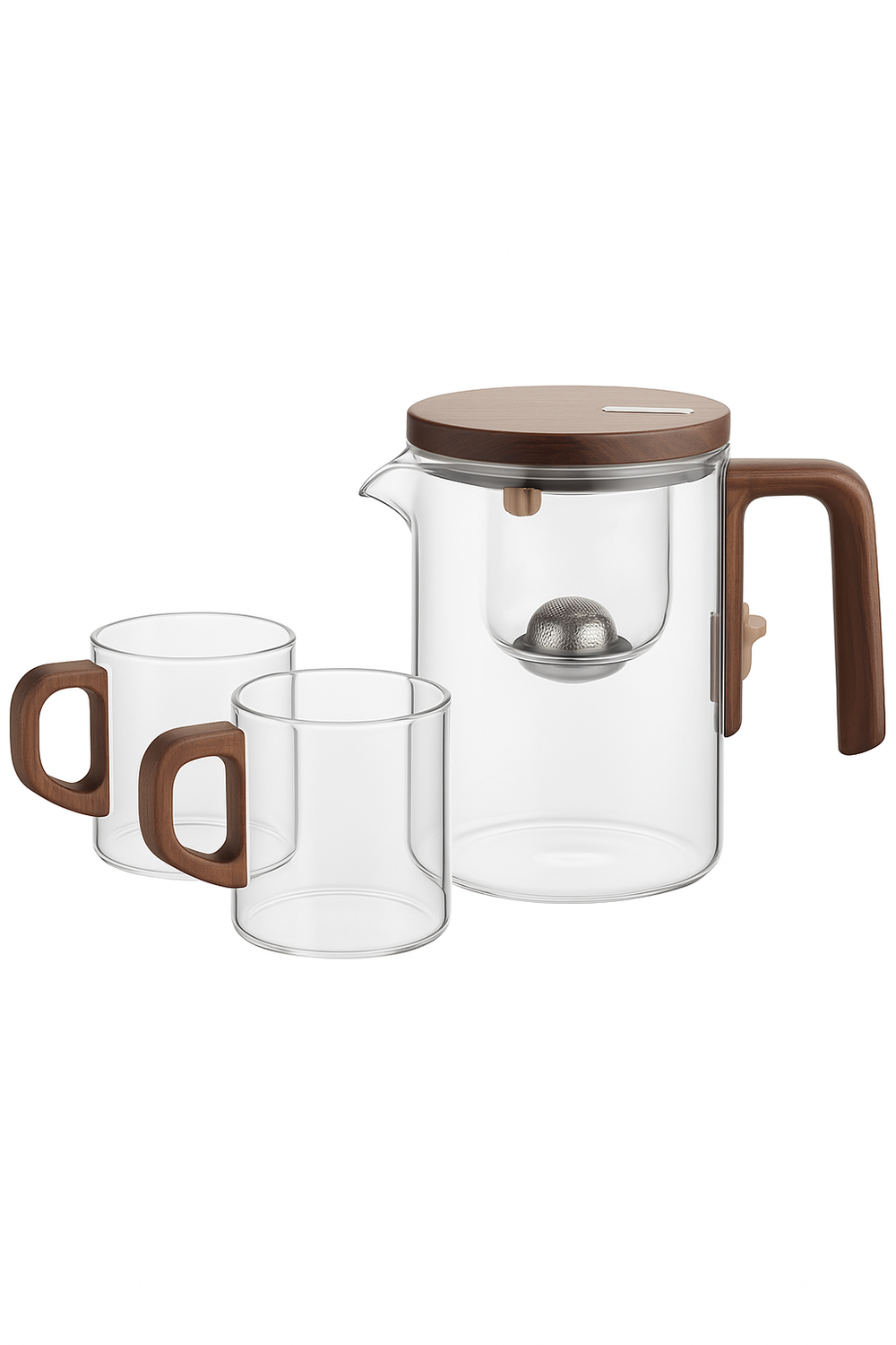 Theiere en verre chauffante avec infuseur filtre magnetique