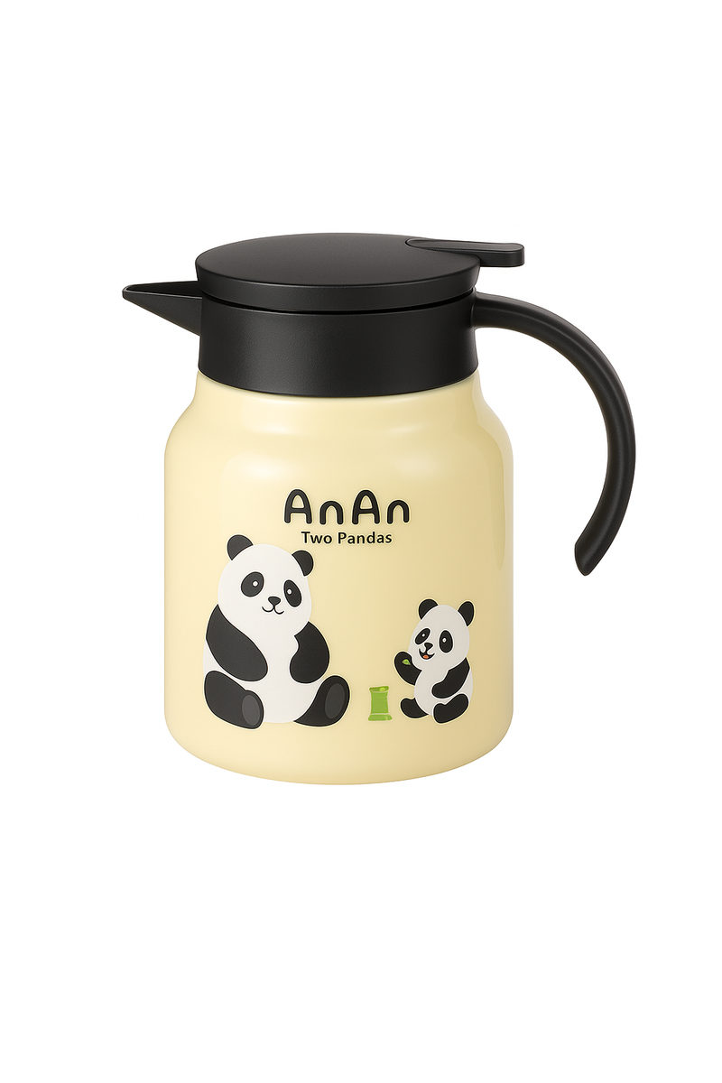 Théière isotherme panda acier inoxydable 1l grande capacité