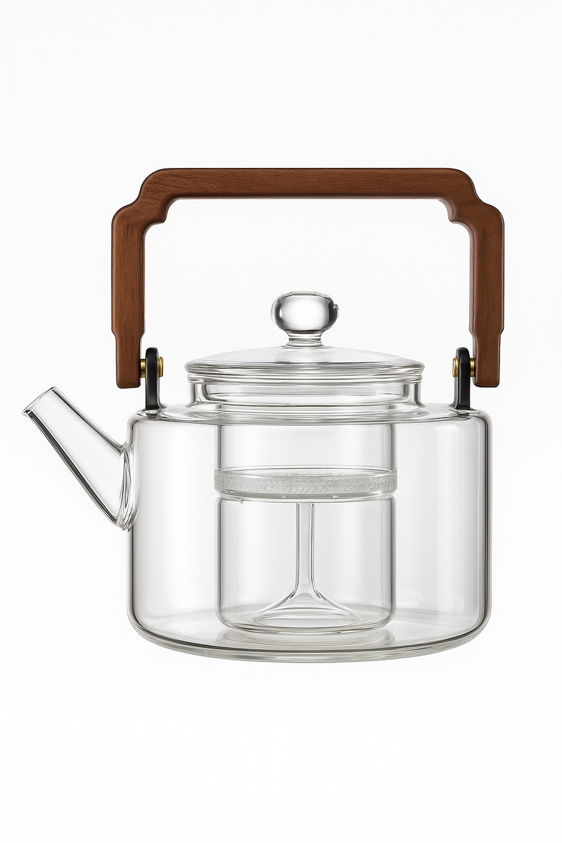 Théière verre 1300ml avec filtre épais cuisson vapeur