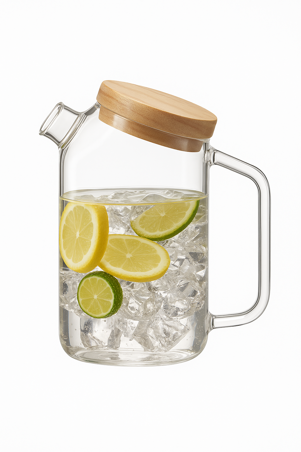 Théière verre couvercle bois style fleurs résistante chaleur
