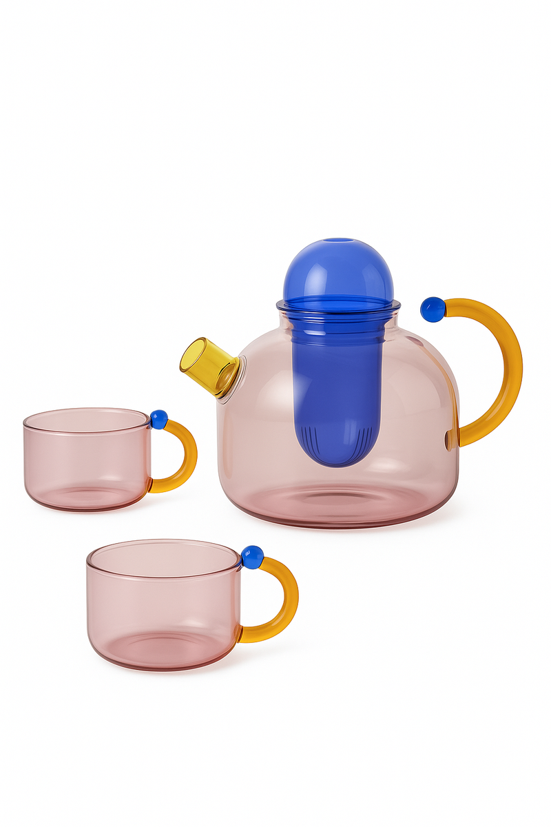 Théière verre résistant chaleur filtre intégré style minimaliste