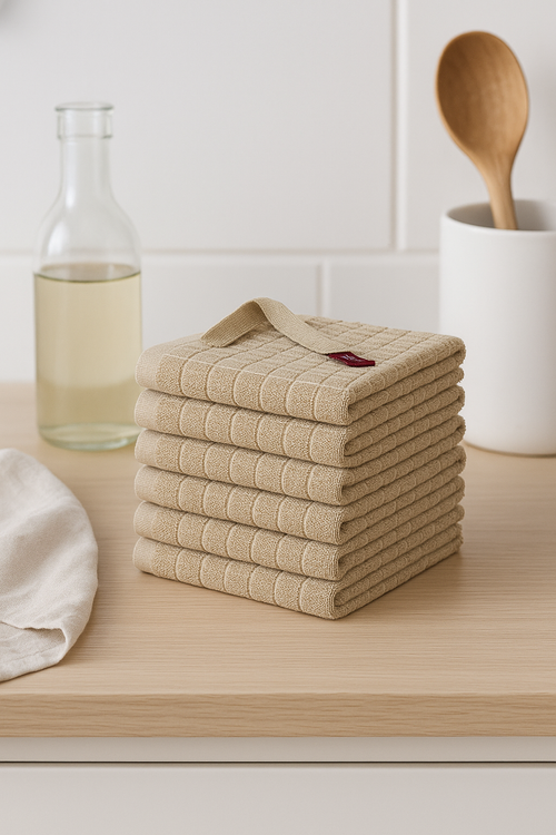 Torchon de cuisine coton éponge gaufré absorbant doux