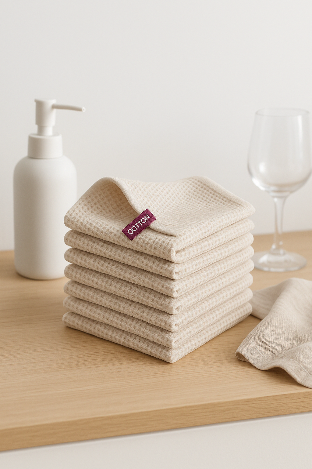 Torchon de cuisine coton gaufré absorbant séchage rapide