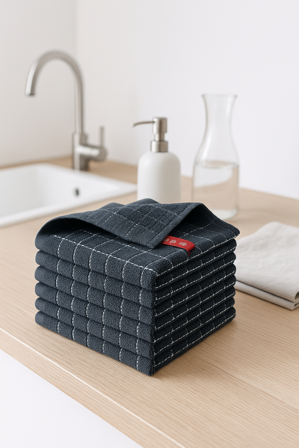 Torchon de cuisine eponge coton absorbant lot 6