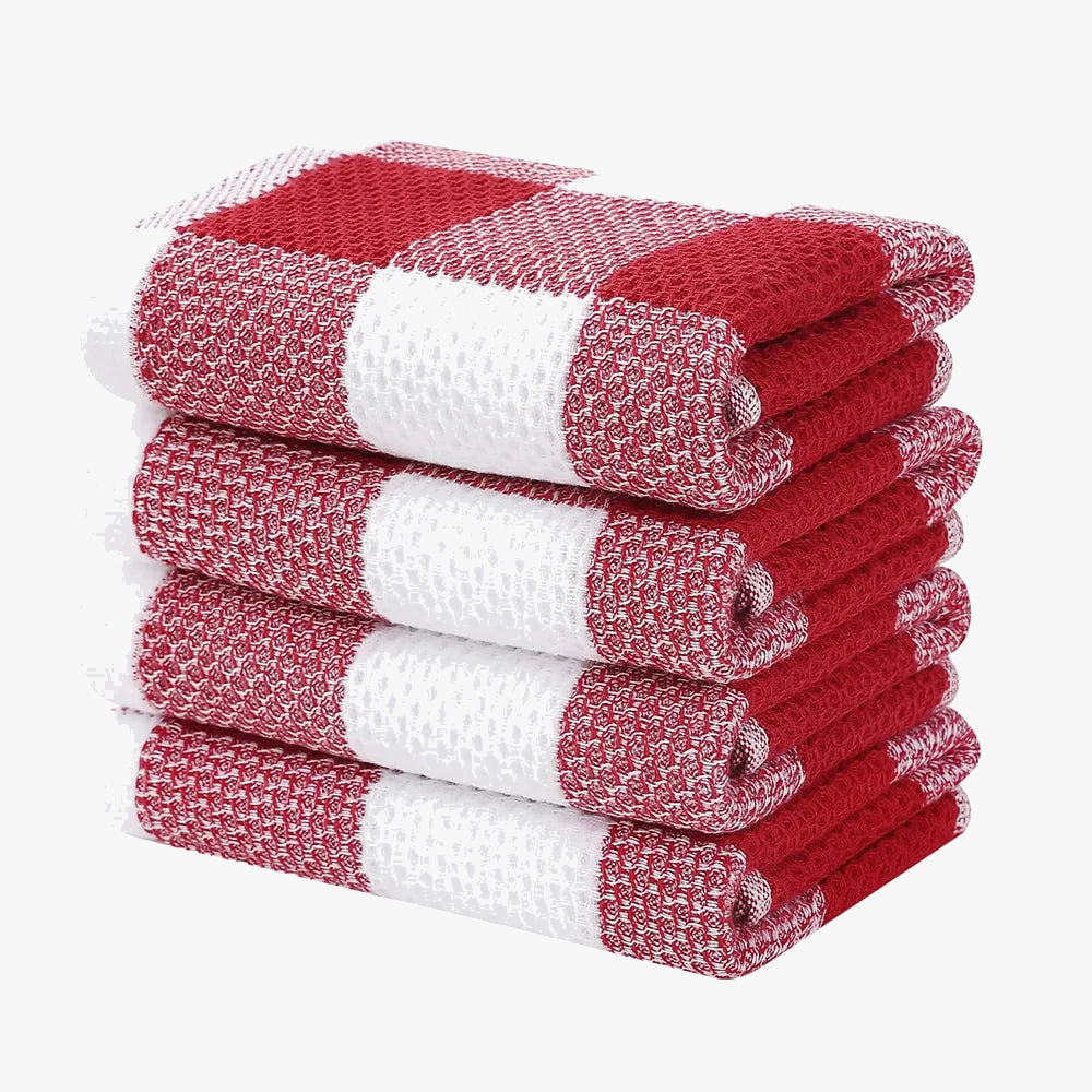 Torchon de cuisine gaufré motif carreaux absorbant doux
