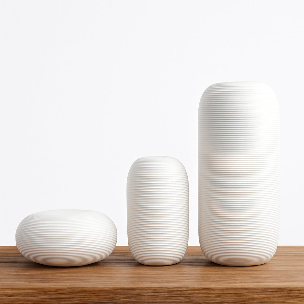 Vase en céramique blanche style japonais Zen - vue 3 sur 6