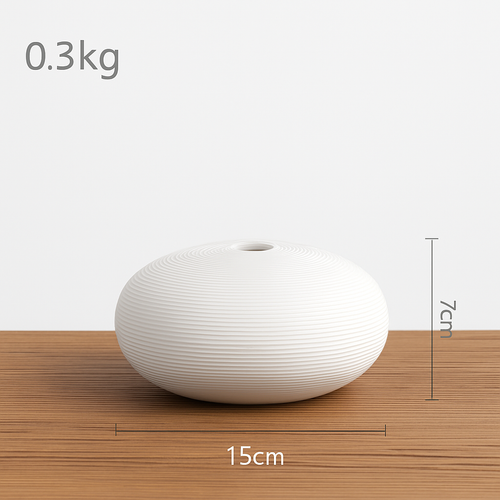 Vase en céramique blanche style japonais Zen - vue 7 sur 6