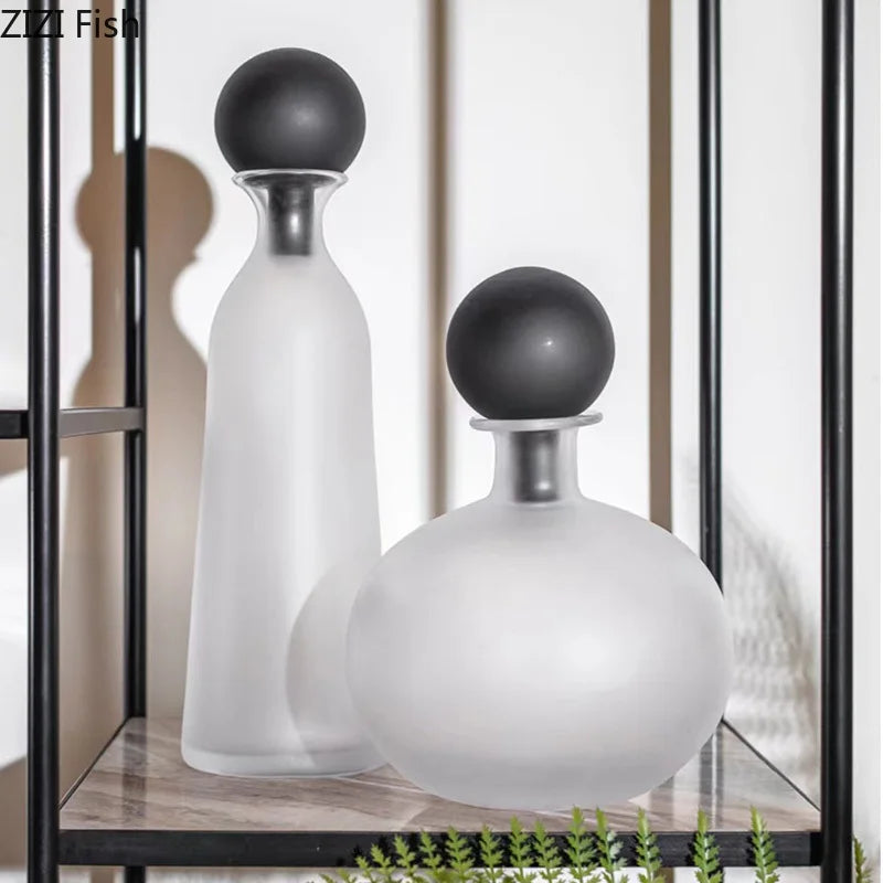 vase en verre dépoli pour fleurs artificielles décoration moderne