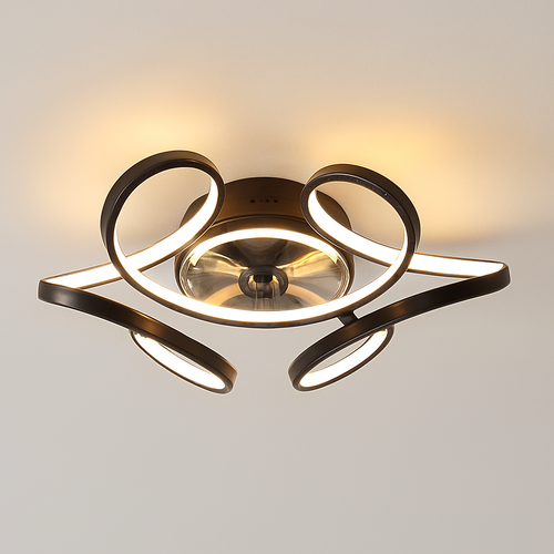 ventilateur de plafond led artpad avec lumière et télécommande - vue 15 sur 16