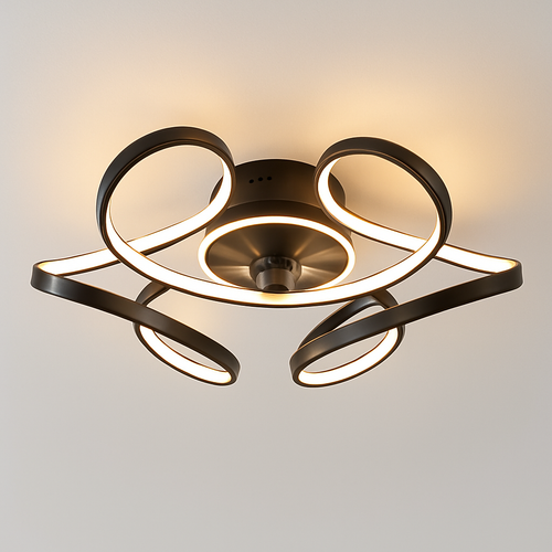 ventilateur de plafond led artpad avec lumière et télécommande - vue 2 sur 16