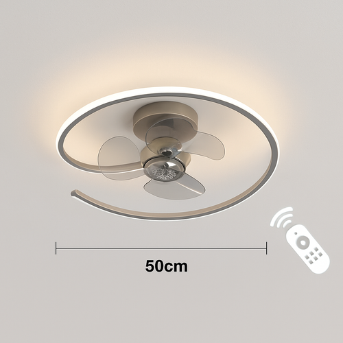 ventilateur de plafond led artpad avec lumière et télécommande - vue 10 sur 16