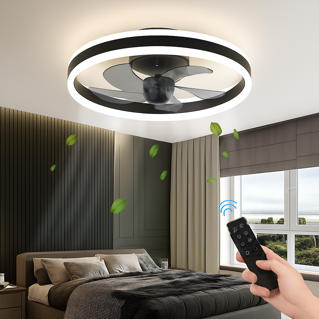 ventilateur de plafond led moderne télécommandé à 6 vitesses - vue 7 sur 7