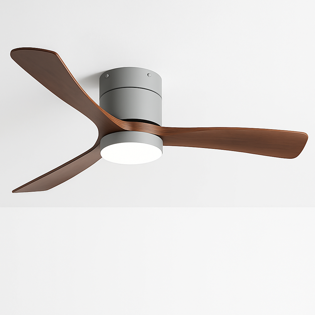 ventilateur de plafond moderne avec télécommande et lumières intégrées - vue 3 sur 12