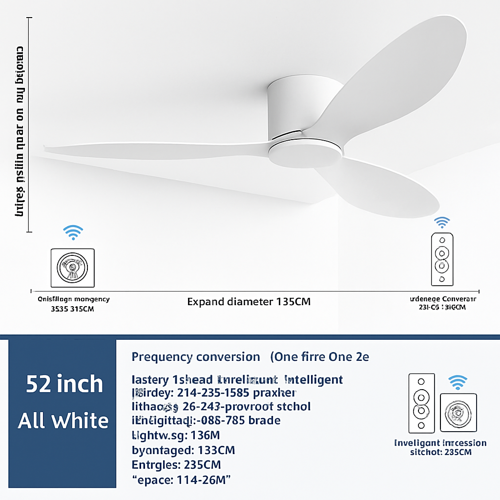 ventilateur de plafond moderne à led télécommande 6 vitesses éclairage intégré - vue 11 sur 18