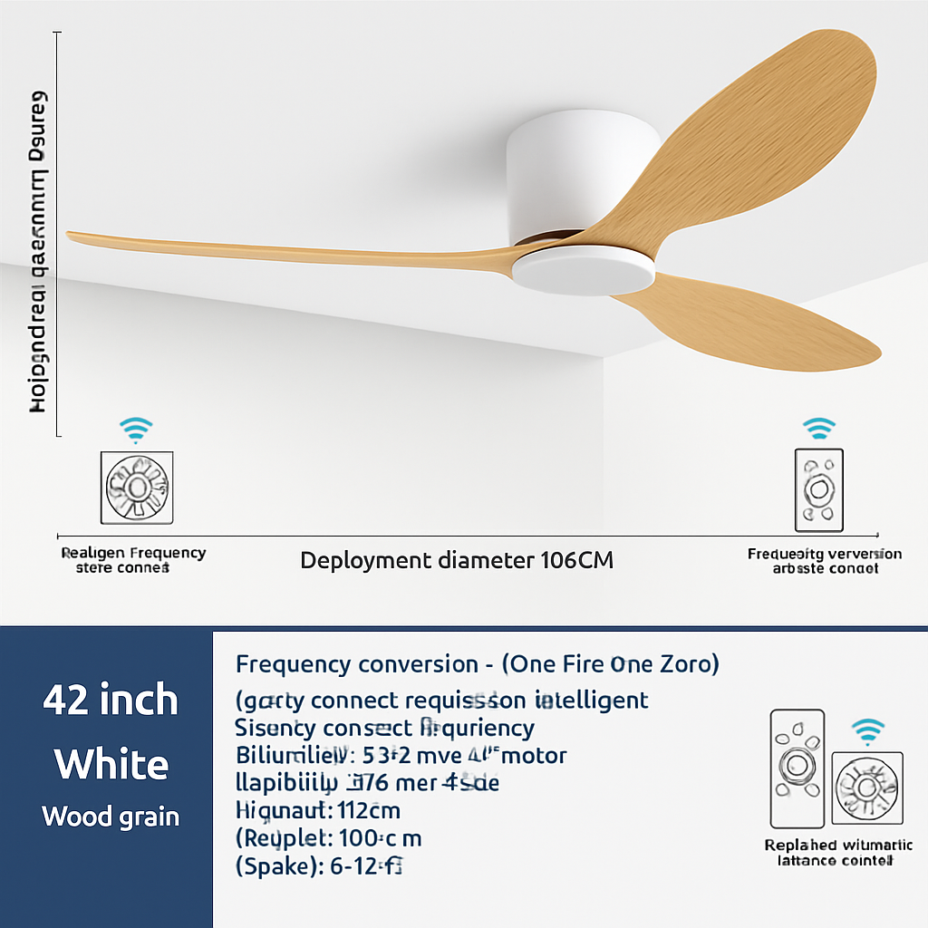 ventilateur de plafond moderne à led télécommande 6 vitesses éclairage intégré - vue 12 sur 18