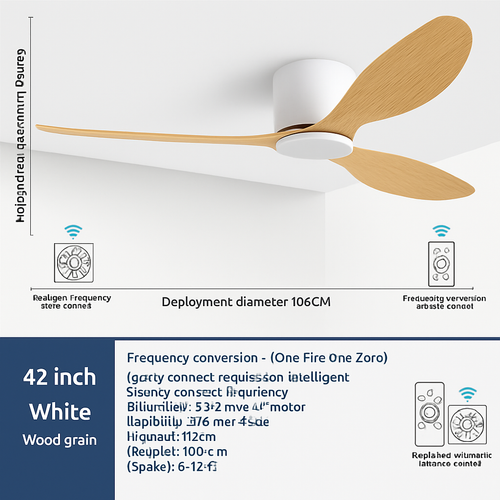ventilateur de plafond moderne à led télécommande 6 vitesses éclairage intégré - vue 13 sur 18