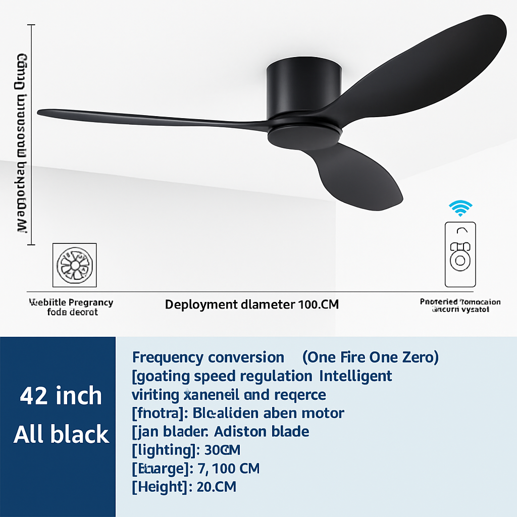 ventilateur de plafond moderne à led télécommande 6 vitesses éclairage intégré - vue 13 sur 18