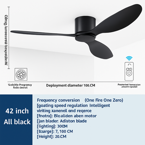 ventilateur de plafond moderne à led télécommande 6 vitesses éclairage intégré - vue 14 sur 18