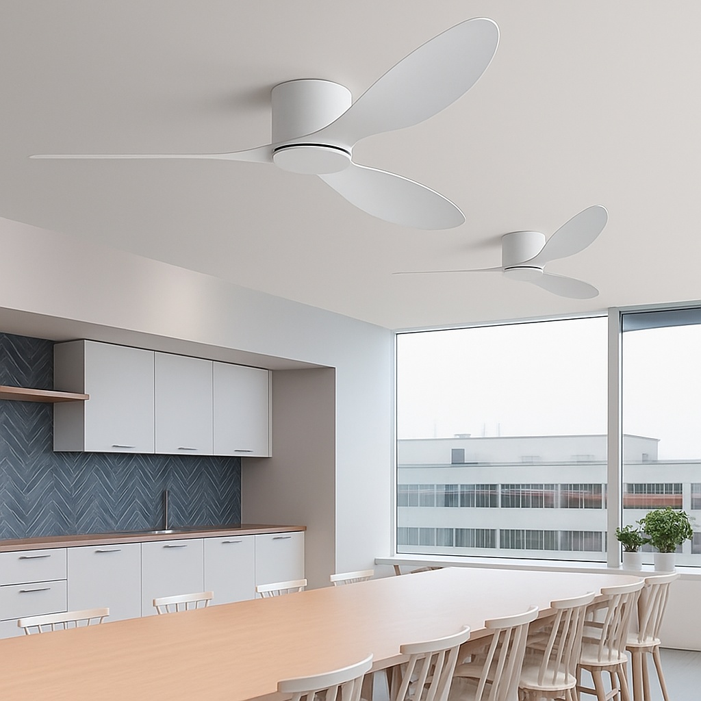 ventilateur de plafond moderne à led télécommande 6 vitesses éclairage intégré - vue 3 sur 18