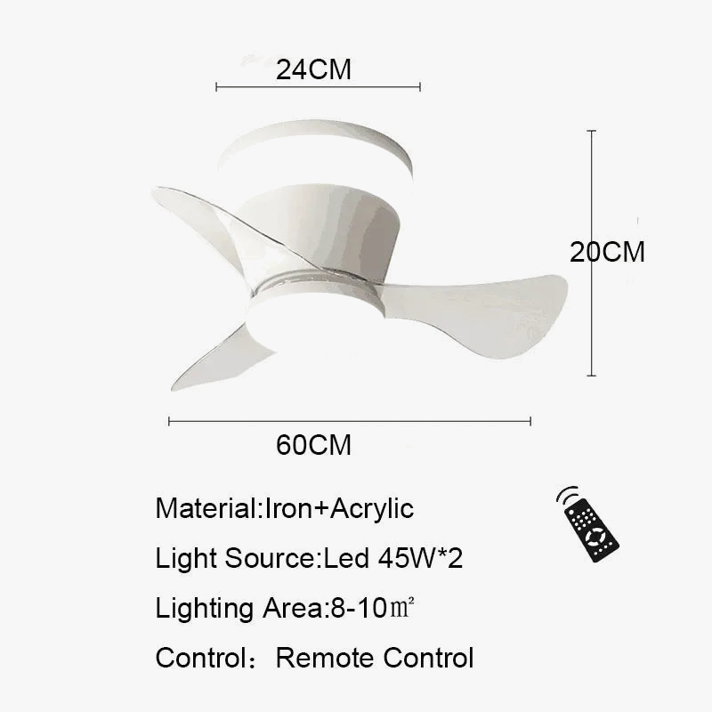ventilateur de plafond ultra mince avec lumière intégrée