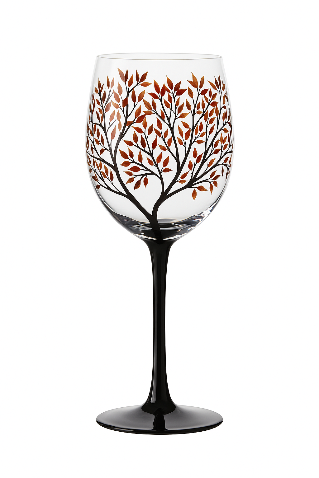 Verre à vin arbre quatre saisons peint main