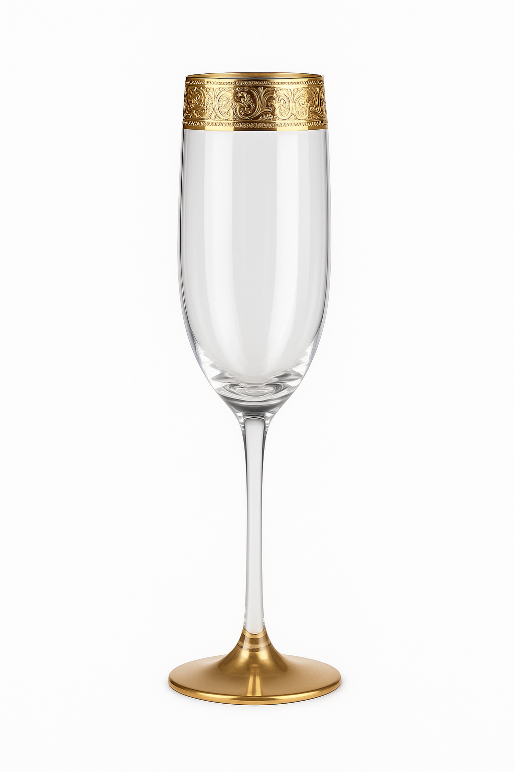 Verre à vin cristal style europeen bord argent