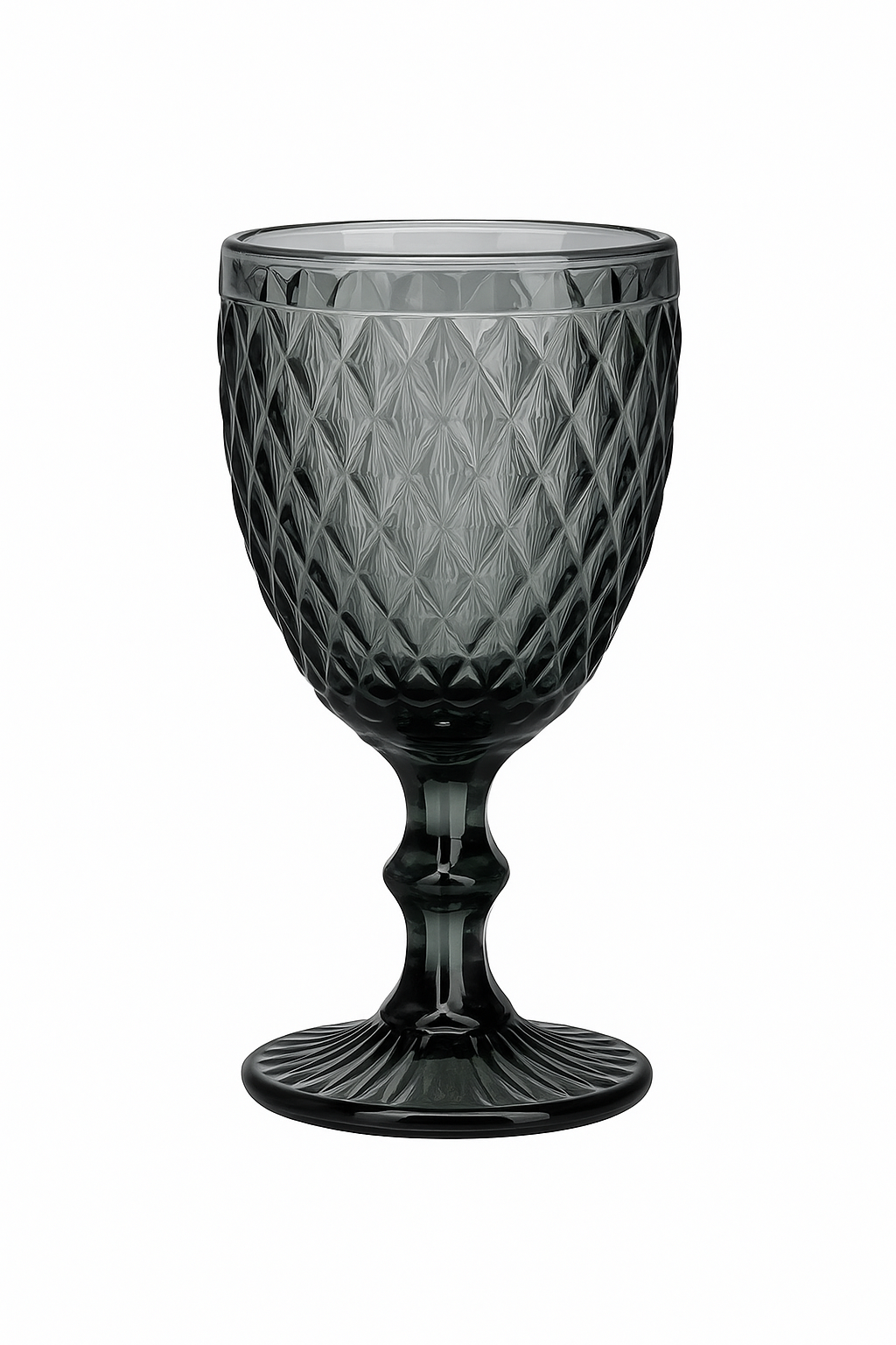 Verre a vin retro relief verre epais europeen - vue 2 sur 2