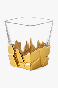 Verre artistique texturé style espace luxe pour whisky