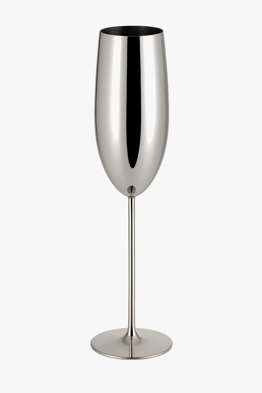 Verre champagne acier inoxydable texturé style tulipe festif