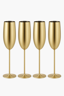Verre champagne acier inoxydable texturé style coupe fête