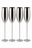 Verre champagne acier inoxydable texture style gobelet bar