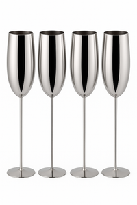 Verre champagne acier inoxydable texture style gobelet bar