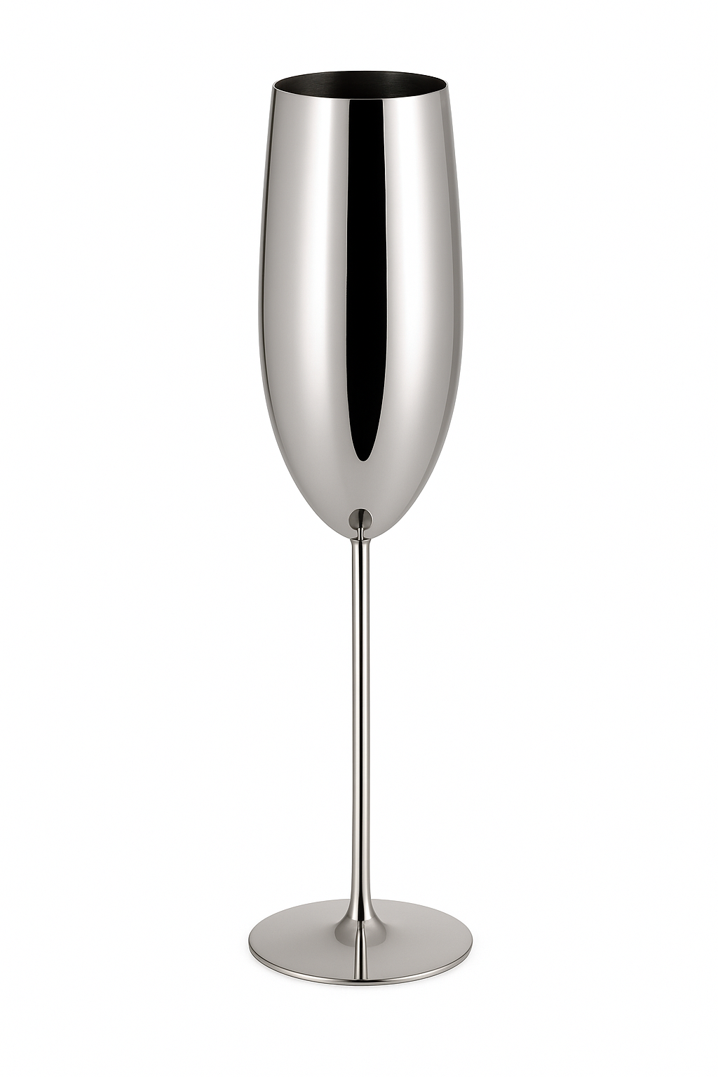 Verre champagne acier inoxydable texturé style tulipe festif - vue 2 sur 2