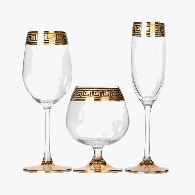 Verre champagne cristal style europeen bordure elegante