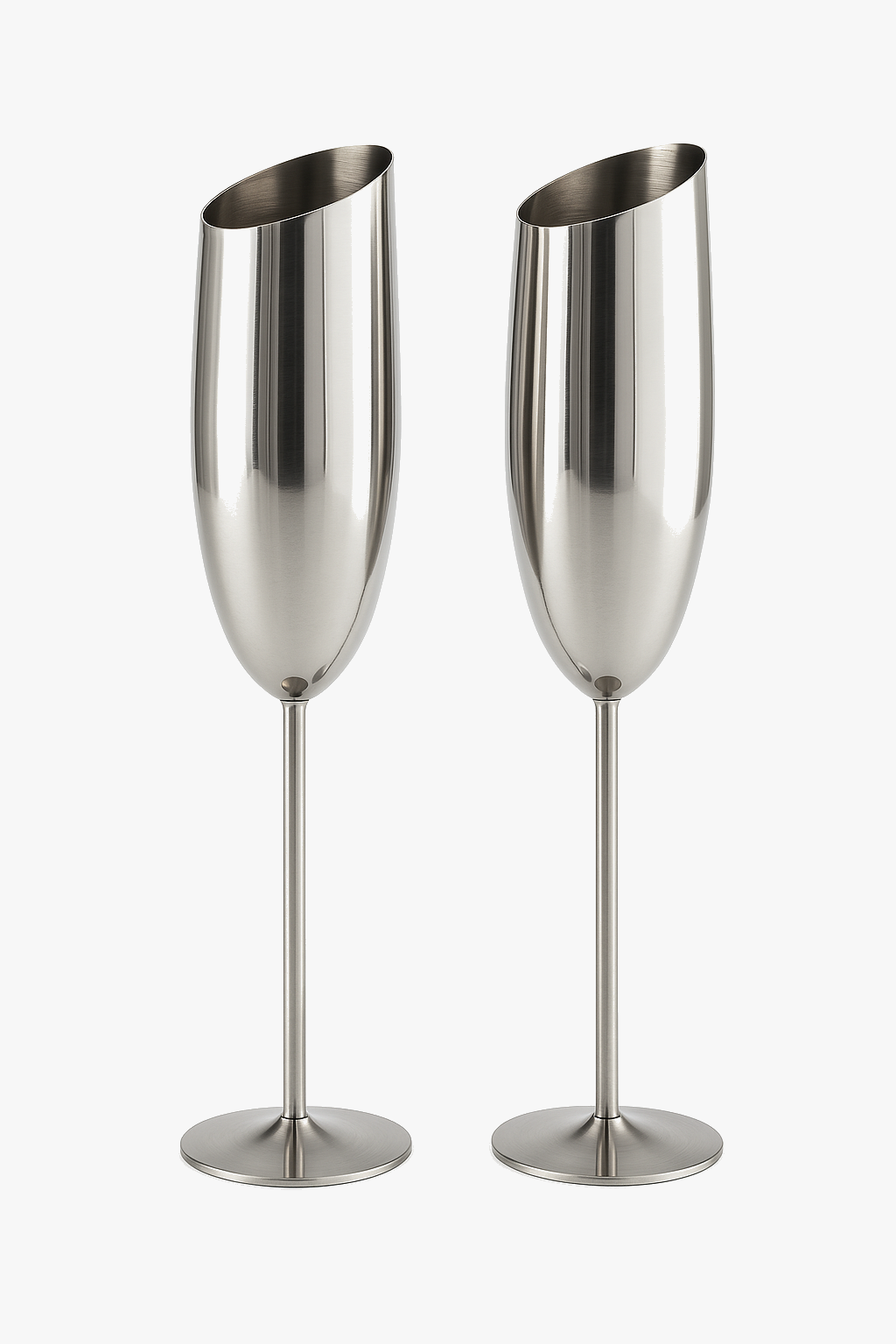 Verre champagne inox texturé style tulipe festif élégant
