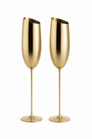 Verre champagne inox texturé coupe élégante bar fête