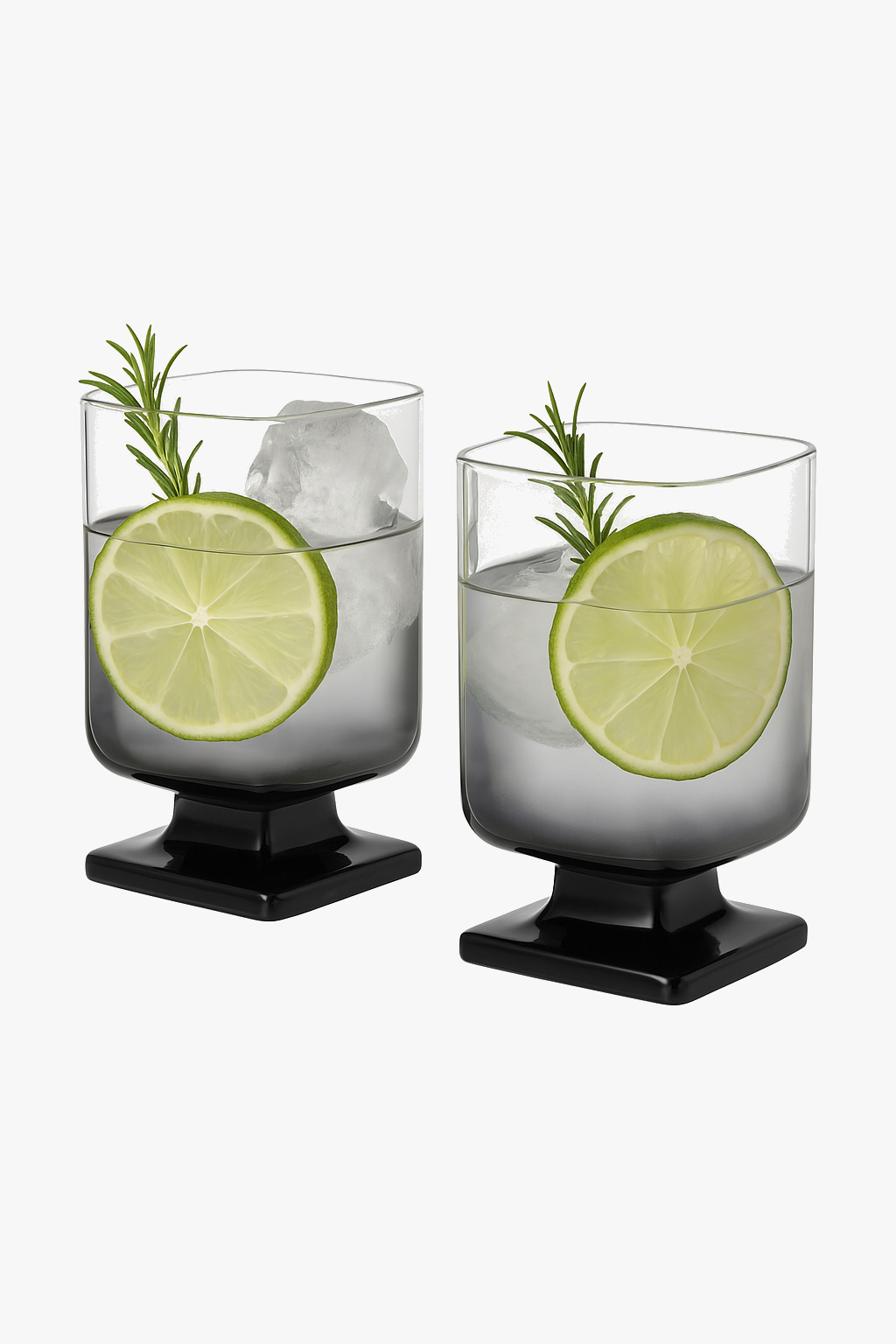 Verre cocktail carré design dégradé pour whisky jus